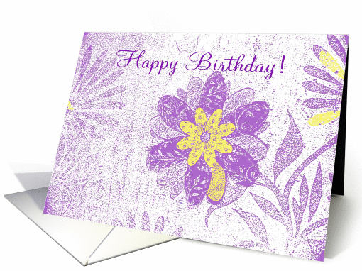 Birthday, any one, soft flowers purple card (371852)