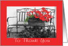 Thank You, bench & flowers card