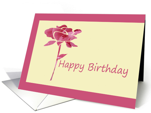 Birthday, any one, pink rose card (379040)