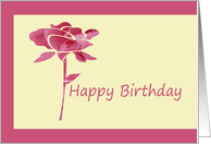 Birthday, any one, pink rose card