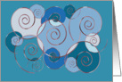 Blank card, any occasion, swirls in Blue card