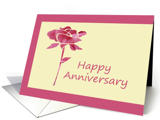 Anniversary, Pink Cut rose card (380569)