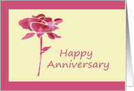 Anniversary, Pink Cut rose card