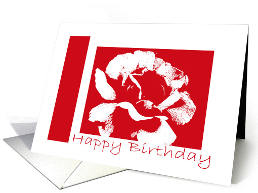 Birthday, Any One, White & Red Rose card (380916)