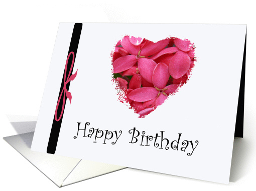 Birthday, Flower Heart card (390207)