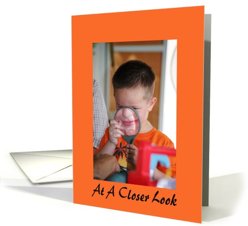 50th Birthday, Kid with magnifing glass card (411861)