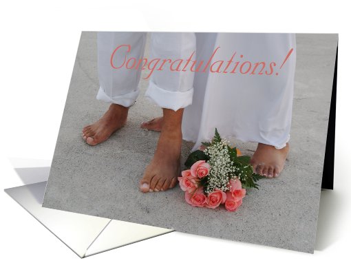 Congratulations, wedding, Bare feet in Sand card (429427)