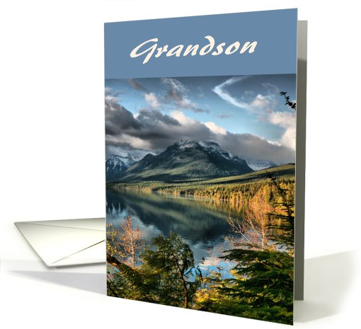 Father's Day, Grandson, Mountain lake card (431473)