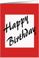 Happy Birthday, on red & white card