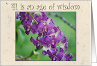 41st Birthday, Purple Orchid card