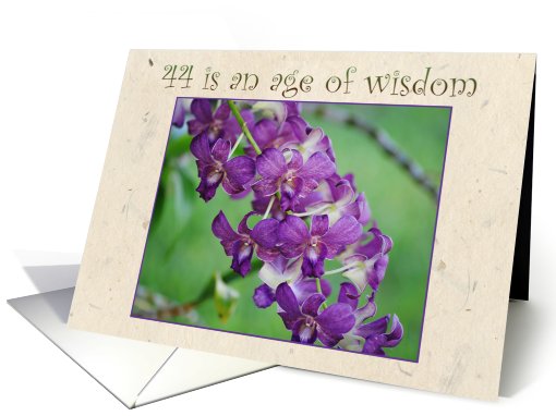 44th Birthday, Purple Orchid card (453556)