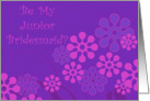 Junior Bridesmaid, Retro Flowers card