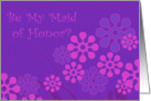 Maid of Honor, Retro Flowers card