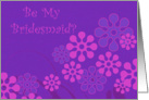 Bridesmaid, Retro Flowers card