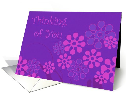 Thinking of You, Retro Flowers card (454702)