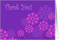 Thank You, Retro Flowers card