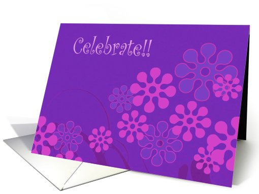 Birthday, Celebrate, Retro Flowers card (454718)