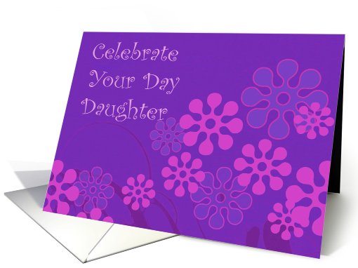 Birthday, Daughter, Celebrate, Retro Flowers card (454728)