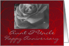 Aunt & Uncle, Happy Anniversary, black & white rose card