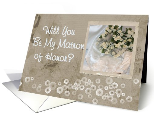 Matron of Honor, bride with boquet card (460562)