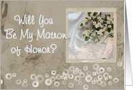 Matron of Honor, bride with boquet card