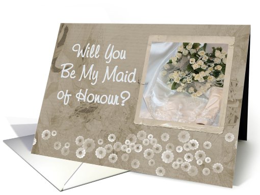 Maid of Honour, bride with boquet card (460570)
