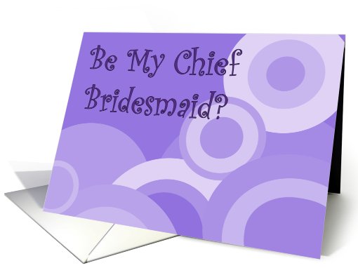 chief bridesmaid Invitation, purple circles card (461061)