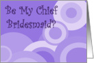 chief bridesmaid Invitation, purple circles card