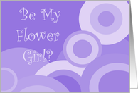 Flower Girl Invitation, purple circles card