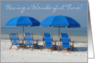 Vacation, Beach & Umbrellas card