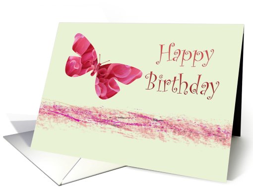 Birthday, pink butterfly card (463102)