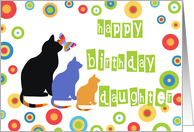 Birthday, Daughter, cats & circles card