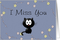 I Miss You, black cat card