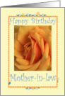 Happy Birthday Mother-in-law, yellow rose card