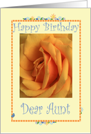 Happy Birthday Dear Aunt, yellow rose card