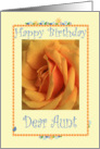 Happy Birthday Dear Aunt, yellow rose card