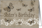 Birthday, Sister, brown butterflies card