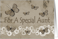 Birthday, Aunt, brown butterflies card