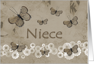 Birthday, Niece, brown butterflies card