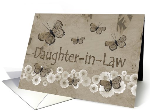 Birthday, Daughter-in-law, brown butterflies card (480142)