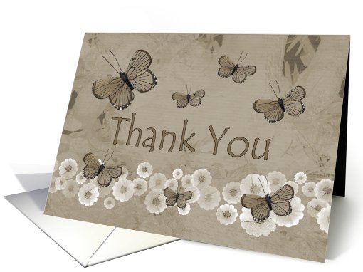 Thank You, brown butterflies card (480154)