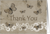 Thank You, brown butterflies card