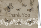 Thank You, brown butterflies card