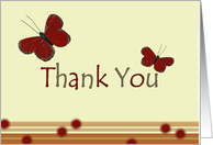 Thank You, red butterflies card