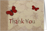 Thank You, red butterflies card