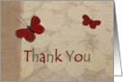Thank You, red butterflies card