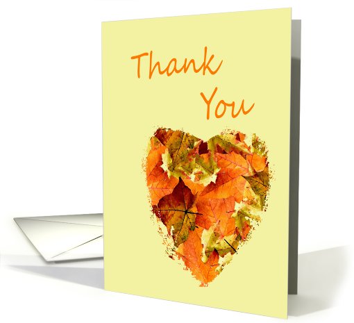Thank you, fall leaves heart card (482720)