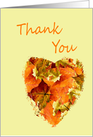 Thank you, fall leaves heart card
