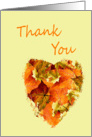 Thank you, fall leaves heart card