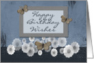 Birthday, flowers & butterflies card